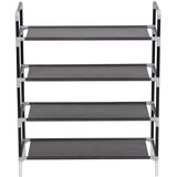 vidaXL stalak za cipele s 4 police od metala i netkane tkanine crni | shoptok.hr