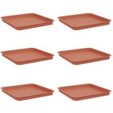vidaXL Kvadratna posuda za cvijeće 6 pcs Crvena cigla 36 x 36 x 2.5 cm - Crvena cigla 25.5 x 25.5 x 2.5 cm 6 Cijene