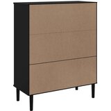  Visoka komoda SENJA crna izgled ratana 90x40x112 cm borovina | shoptok.hr