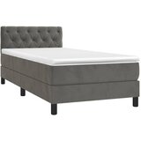  box spring s madracem LED tamnosivi 80 x 200 cm baršun | shoptok.hr