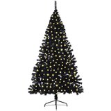 vidaXL Umjetno predsvijetljeno božićno drvce Crna 180 cm PVC | shoptok.hr