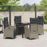 vidaXL 5 delni vrtni jedilni set siva PE ratan | Shoptok.si
