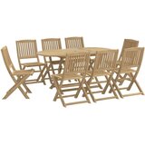  9-dijelni vrtni blagovaonski set od masivnog bagremovog drva | shoptok.hr
