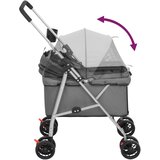  Sklopiva kolica za pse siva 76 x 50 x 100 cm od tkanine Oxford | shoptok.hr