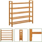 The Living Store Stojalo za čevlje s 5 policami 100x27x100 cm trdna hrastovina - Stojalo Za Čevlje, (21744375) Cene