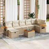 Maison Chic Seti vrtnega pohištva - Vrtna garnitura - Vrtni pohištvo set 8-delna z blazinami bež poli ratan, (21800411) | Shoptok.si