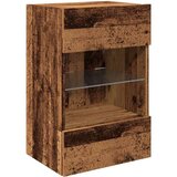 vidaXL Stenske TV omarice z LED lučkami 2 kosa star les 40x30x60,5 cm | Shoptok.si