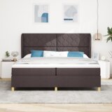  Krevet s uzglavljem i madracem tamno smeđi 200x200 cm tkanina | shoptok.hr