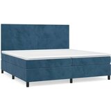  Box spring postelja z vzmetnico temno modra 200x200 cm žamet, (20761099) | Shoptok.si