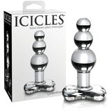 Icicles br. 47 - trostruki biserni stakleni analni dildo (proziran) | shoptok.hr