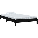 Složivi krevet crni 75 x 190 cm od masivne borovine | Eponuda.com