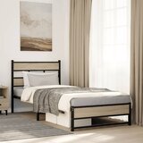 vidaXL Metalni okvir kreveta bez madraca boja hrasta sonome 100x190 cm Cijene