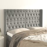 Uzglavlje s ušima svjetlosivo 147x16x118/128 cm baršunasto | shoptok.hr
