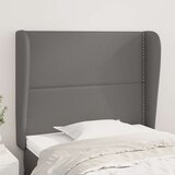  Uzglavlje s ušima sivo 93x23x118/128 cm od umjetne kože | shoptok.hr