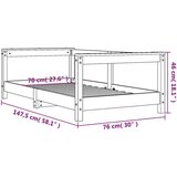  Za dječji krevet bijeli 70 x 140 cm od masivne borovine | shoptok.hr