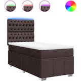 vidaXL Box spring postelja z vzmetnico temno rjava 100x200 cm blago, (21309475) | Shoptok.si