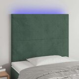 vidaXL LED posteljno vzglavje temno zeleno 100x5x118/128 cm žamet | Shoptok.si