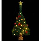  Umjetno osvijetljeno božićno drvce s kuglicama zeleno 64 cm | shoptok.hr