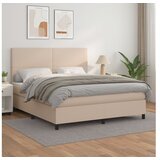 vidaXL Krevet box spring s madracem cappuccino 180x200 cm umjetna koža Cijene