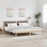  Krevetna konstrukcija s uzglavljem Sivo-smeđa 200 x 200 cm Cijene