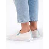 Shelvt Openwork sneakers slip on white and blue | Shoptok.si