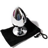 Sunfo - metalni analni dildo s kamenom (srebrno-ružičasti) | shoptok.hr