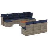vidaXL 11-dijelni vrtni set s jastucima sivi poliratan - Siva 1 | shoptok.hr