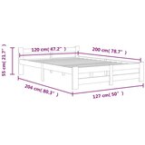  Posteljni okvir bel iz trdne borovine 120x200 cm, (20647294) | Shoptok.si