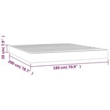 vidaXL Madrac s džepičastim oprugama sivi 180x200x20cm od umjetne kože | shoptok.hr
