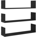  Zidne police 3 kom. Crni hrast 80x18x18 cm Konstruirano drvo | shoptok.hr