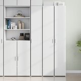 vidaXL Visoka omara bela 30x42,5x185 cm inženirski les Cene