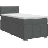  Boxspring krevet s madracem Tamnosiva 90 x 200 cm Tkanina - Tamnosiva 90 x 200 cm Dizajn s rombovima | shoptok.hr