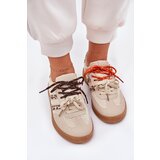 Boto Women's Sneakers With Double Lacing Leopard Beige Ollabes | Shoptok.si
