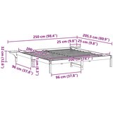  Krevetna konstrukcija Bijelo 200 x 200 cm Čvrsto borovo drvo Bijela 205.5 x 250 x 32 cm | shoptok.hr