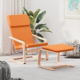 Stolica za opuštanje s tabureom od tkanine boja tamnožuta | shoptok.hr