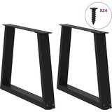  Noge za klub stolić V-oblika 2 kom Crne 60 x (42-43,3) cm Čelik | shoptok.hr