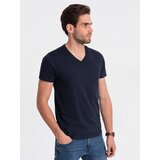 Ombre BASIC men's classic cotton T-shirt with a crew neckline - navy blue | shoptok.hr