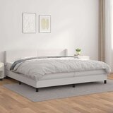  Box spring postelja z vzmetnico bela 200x200 cm umetno usnje, (20788981) Cene