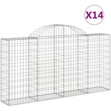  Lučne gabionske košare 14kom 200x30x100/120cm pocinčano željezo | shoptok.hr