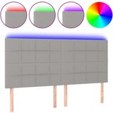 Maison Chic led posteljno vzglavje - vzglavna omarica - nočna omarica svetlo sivo 160x5x118/128 cm blago, (21713260) | Shoptok.si