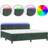  The Living Store Box spring postelja z vzmetnico LED tem. zelena 200x200cm žamet - Box Spring Postelja, (21489738) | Shoptok.si