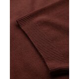 Ombre Men's classic knitted shirt with ribbed cuffs - warm brown | Shoptok.si