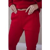 Kesi Insulated set with a sweatshirt with a tie at the bottom in red | shoptok.hr