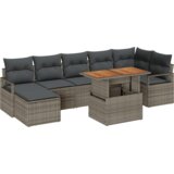 vidaXL Set od 8 dijelova vrtnih sofa s jastučićima Siva Poli Ratan | shoptok.hr