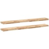  Plutajuće police 2 kom 120x20x4 cm Neobrađeno puno drvo akacije | Shoptok.si
