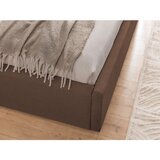 Ropez Rjava oblazinjena zakonska postelja s prostorom za shranjevanje z letvenim dnom 140x200 cm Cille – | Shoptok.si