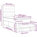  Box Spring postelja z vzmetnico in klopjo Črna 100x200 cm Velur | Shoptok.si