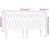  LED uzglavlje smeđesivo 183 x 16 x 118/128 cm od tkanine | Eponuda.com