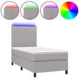  box spring s madracem LED svjetlosivi 90x200 cm tkanina | shoptok.hr