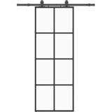  Klizna vrata s priborom crna 76 x 205 cm od ESG stakla | shoptok.hr